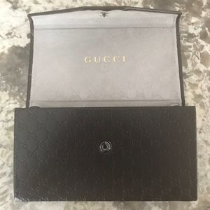 New Authentic Gucci Large Eyeglass Case Brown